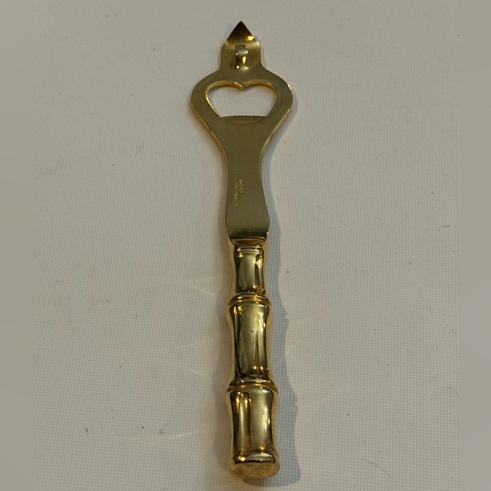 Vintage Goodwood Gold Bamboo Bottle Opener 8” long